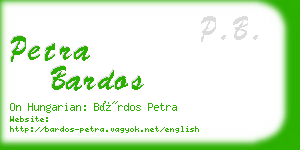 petra bardos business card